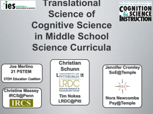 Cognitive Science Applied to Middle School Science Curricula