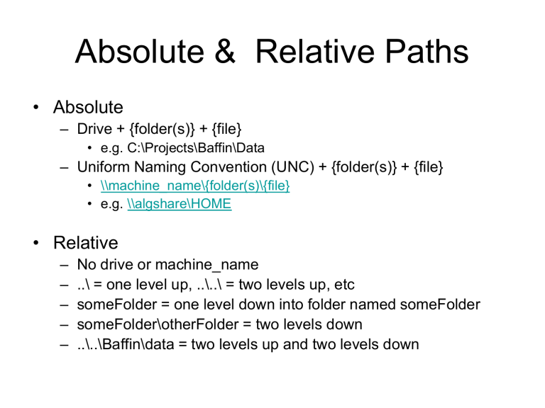 Relative Path Vs Absolute Path Python