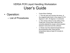 VERSA PCR Liquid Handling Workstation User`s
