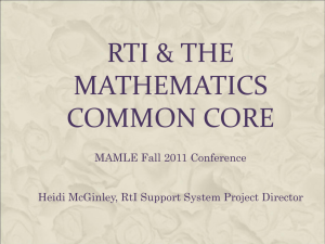 Rti & the Mathematics Common Core