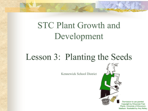 STC Plant Growth and Development Lesson 3: Planting the Seeds