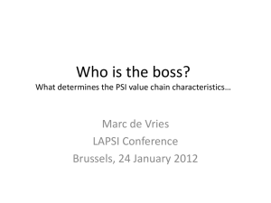 What Determines the PSI Value Chain Characteristics