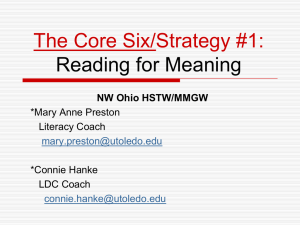 Core Six #1 - High Schools that Work, HSTW Ohio Regions