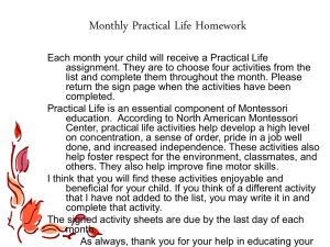 November Practical Life Homework