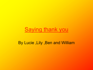 Saying thank you