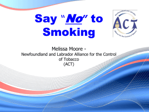 Elementary Presentation - Alliance for Control of Tobacco (ACT)