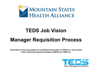 TEDS Job Vision Manager Requisition Process