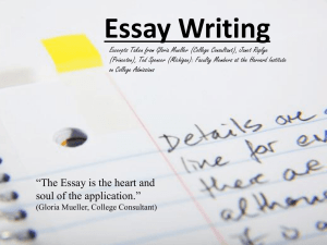 Essay Writing Powerpoint Presentation