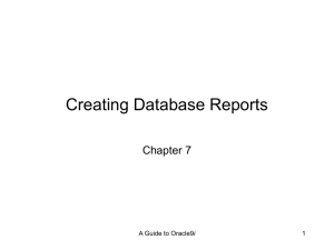 Chapter 7: Creating Database Reports