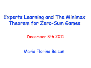 Experts Learning and The Minimax Theorem for Zero