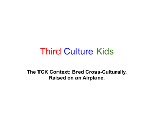 The TCK Context: Bred Cross-Culturally, Raised on an Airplane.