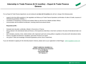 Internship in Trade Finance