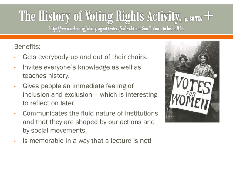 history of voting rights assignment