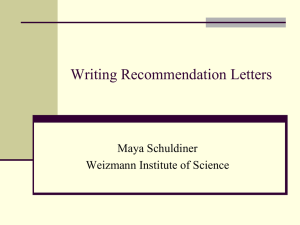 Writing helpful recommendation letters