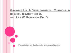 Growing Up: A Developmental Curriculum by Noel B Croft Ed D. and
