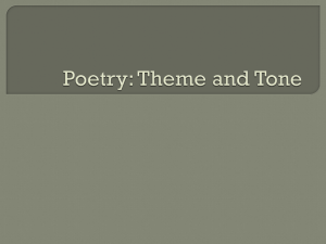 Poetry: Theme and Tone
