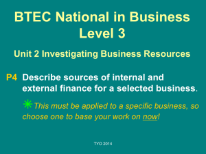 BTEC National in Business Level 3 Unit 2 Investigating Business