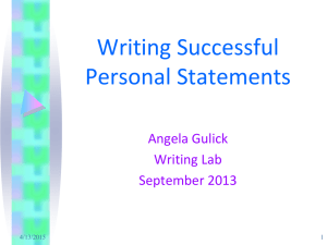 Writing Personal Statements Presentation