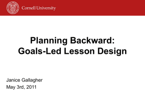 Planning Backwards