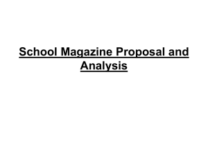 School Magazine Proposal and Analysis