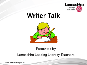 `Writer Talk` is… - Lancashire Grid for Learning