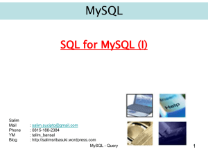 SQL for MySQL - WordPress.com