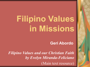 Filipino Values in Missions