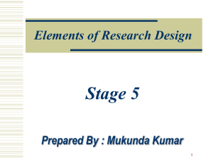 STAGE 5 - Elements Of Research Design