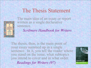 The Thesis Statement