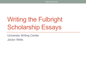 Fulbright Scholarship Essays: An Introduction