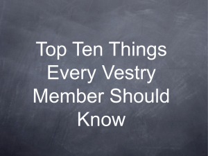 Top Ten Things Every Vestry Member Should Know