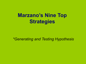 Marzano`s #8 Generating and Testing Hypotheses
