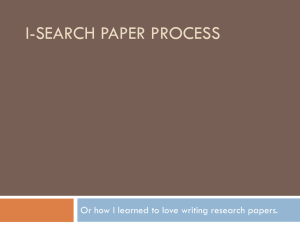 I-Search Paper PROCESS - NWACC
