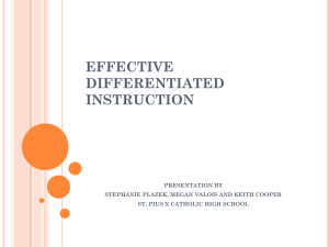 EFFECTIVE DIFFERENTIATED INSTRUCTION