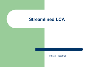 LCA Examples & Streamlined LCA