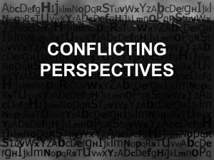 CONFLICTING PERSPECTIVES REPRESENTATION & TEXT