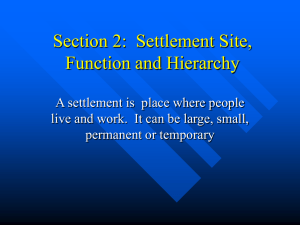 Theme F – Settlement