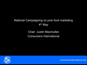 PowerPoint: National campaigning workshop on junk food marketing