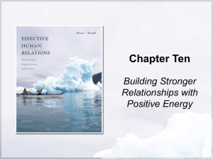 Chapter Ten Building Stronger Relationships with Positive Energy