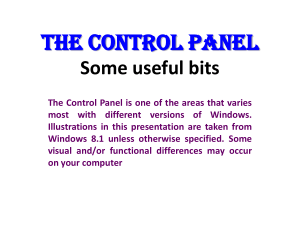 THE CONTROL PANEL - Sandycove Computer Club