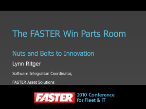 The FASTER Win Parts Room Nuts and Bolts to Innovation