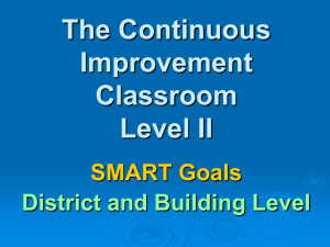 SMART GOALS - Continuous Improvement