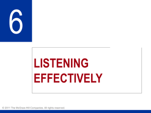 Chapter 6 – Listening Effectively