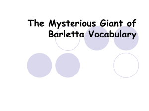 The Mysterious Giant of Barletta Vocabulary