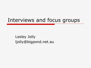 Interviews and focus groups - AAEE