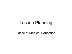 Lesson Planning - Healthcare Professionals