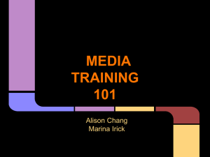 MEDIA TRAINING 101 - Communication4Health