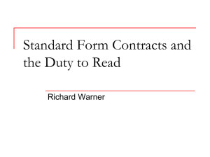 Standard form contracts