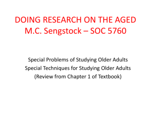 IV. Methods of Studying Aging
