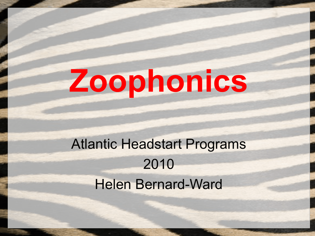 Zoo Phonics Chart